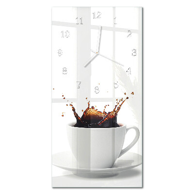 Ceas de sticlă pe perete vertical Cafea
