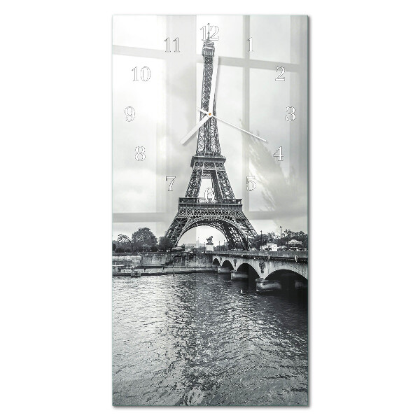 Ceas de sticlă pe perete vertical Vedere a Turnului Eiffel