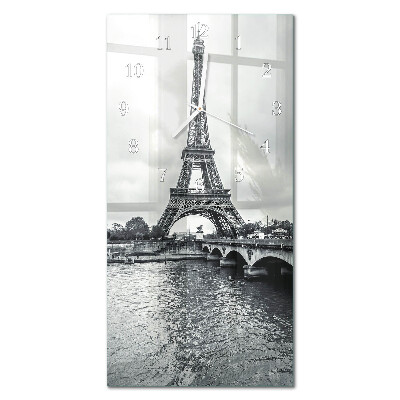 Ceas de sticlă pe perete vertical Vedere a Turnului Eiffel