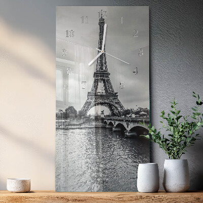 Ceas de sticlă pe perete vertical Vedere a Turnului Eiffel