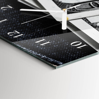 Ceas de sticlă pe perete vertical Bancnote