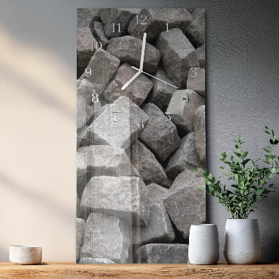 Ceas de sticlă pe perete vertical Pietre