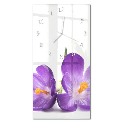 Ceas de sticlă pe perete vertical Floare