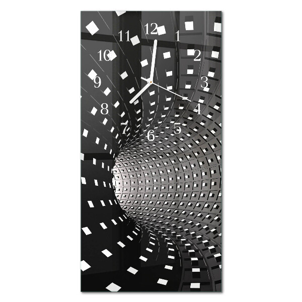 Ceas de sticlă pe perete vertical Tunel