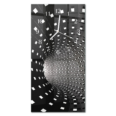 Ceas de sticlă pe perete vertical Tunel