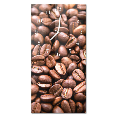 Ceas de sticlă pe perete vertical boabe de cafeină
