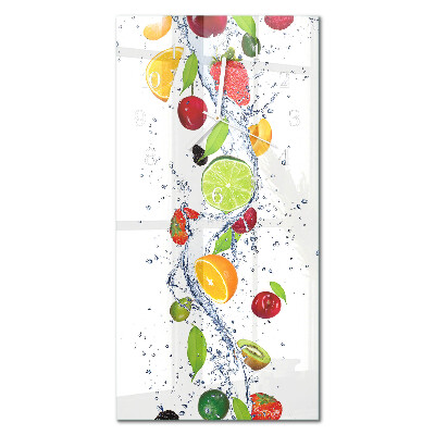 Ceas de sticlă pe perete vertical Fructe