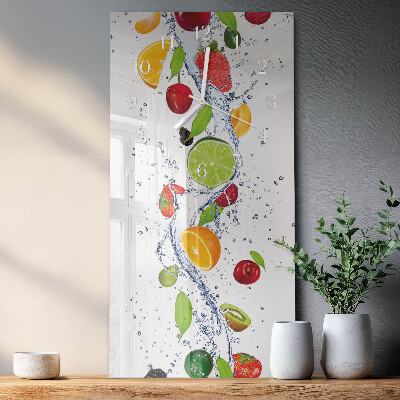 Ceas de sticlă pe perete vertical Fructe