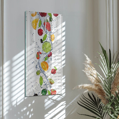 Ceas de sticlă pe perete vertical Fructe