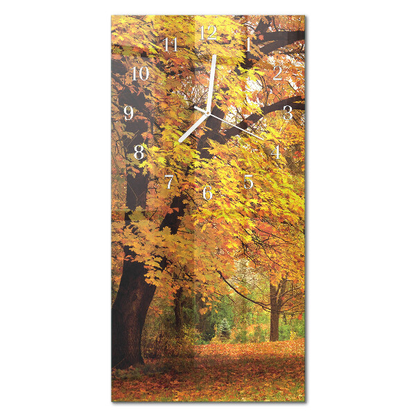 Ceas de sticlă pe perete vertical Copac