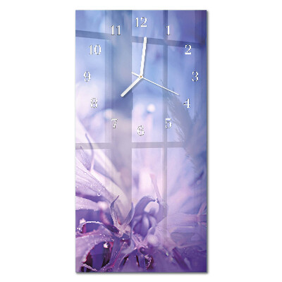 Ceas de sticlă pe perete vertical Floare