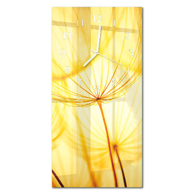 Ceas de sticlă pe perete vertical Floare