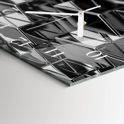Ceas de sticlă pe perete vertical Cuburi metalice