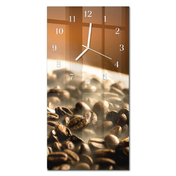 Ceas de sticlă pe perete vertical boabe de cafea