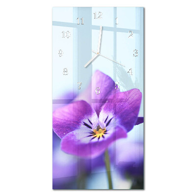 Ceas de sticlă pe perete vertical Floare