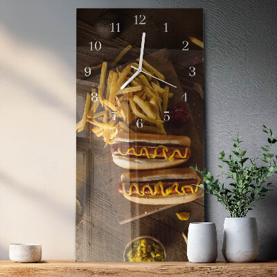 Ceas de sticlă pe perete vertical Fast food