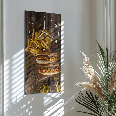 Ceas de sticlă pe perete vertical Fast food