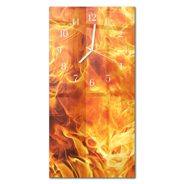 Ceas de sticlă pe perete vertical Foc