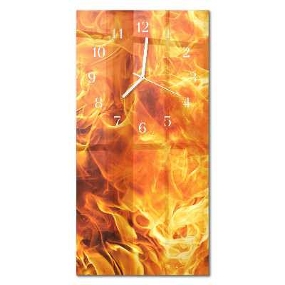 Ceas de sticlă pe perete vertical Foc