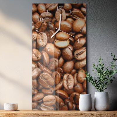 Ceas de sticlă pe perete vertical boabe de cafea