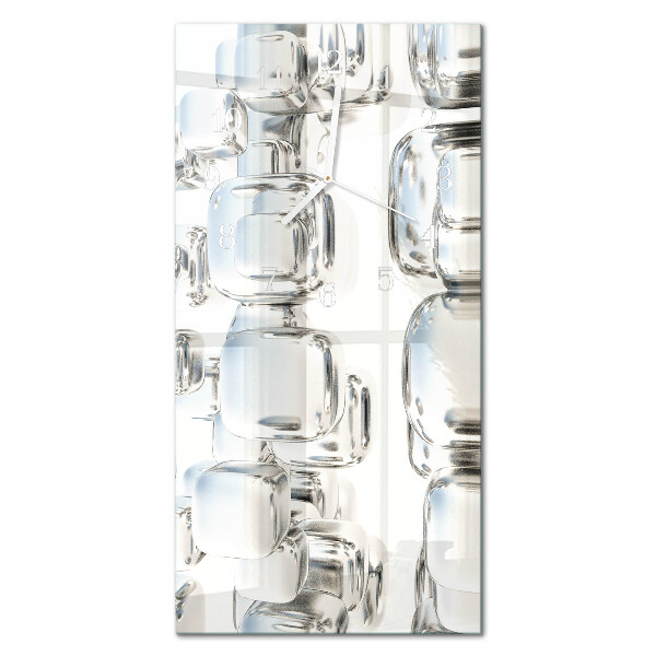 Ceas de sticlă pe perete vertical Cub 3D