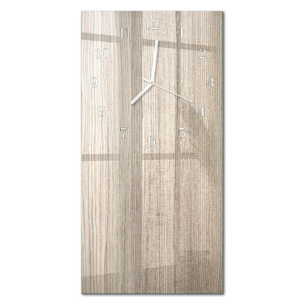 Ceas de sticlă pe perete vertical Lemn