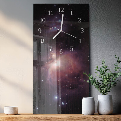 Ceas de sticlă pe perete vertical Cosmos