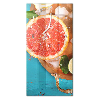 Ceas de sticlă pe perete vertical Grapefruit