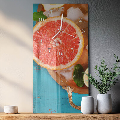 Ceas de sticlă pe perete vertical Grapefruit