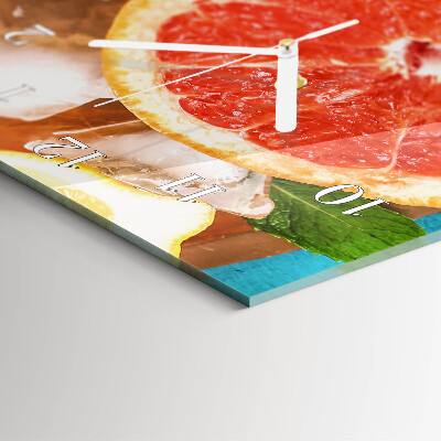 Ceas de sticlă pe perete vertical Grapefruit