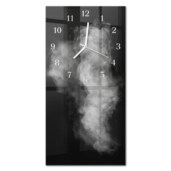 Ceas de sticlă pe perete vertical Fum