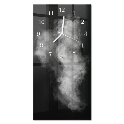 Ceas de sticlă pe perete vertical Fum