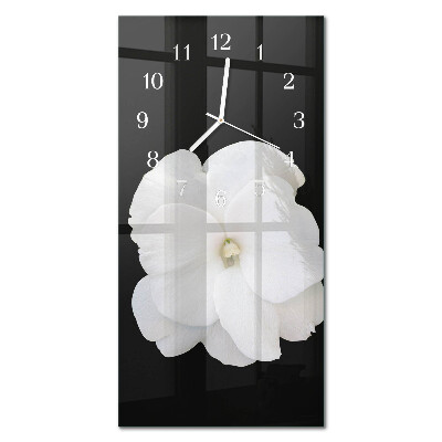 Ceas de sticlă pe perete vertical Floare