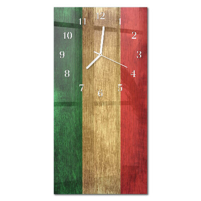 Ceas de sticlă pe perete vertical steagul italian