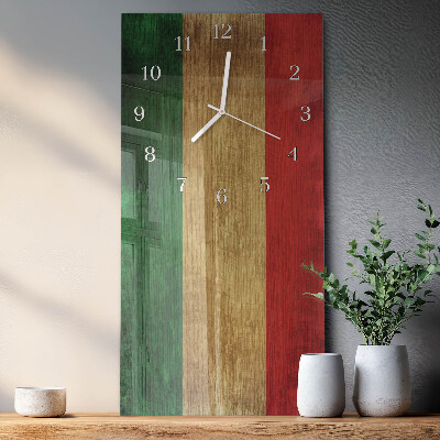 Ceas de sticlă pe perete vertical steagul italian