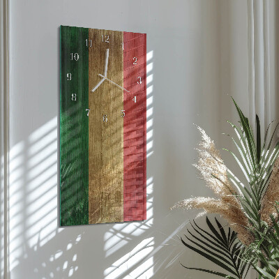Ceas de sticlă pe perete vertical steagul italian