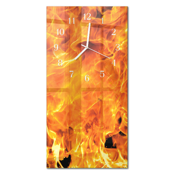 Ceas de sticlă pe perete vertical Foc