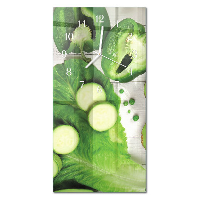 Ceas de sticlă pe perete vertical Legume