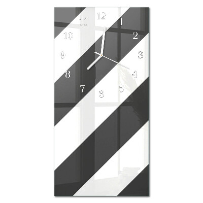 Ceas de sticlă pe perete vertical Dungi