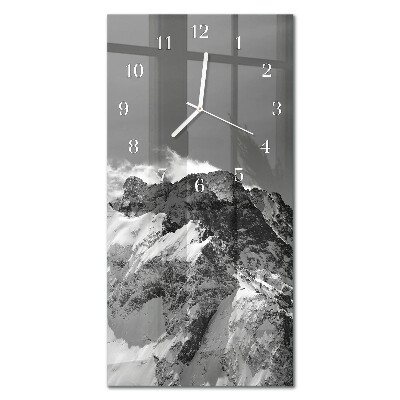 Ceas de sticlă pe perete vertical Munte