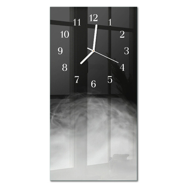 Ceas de sticlă pe perete vertical Fum