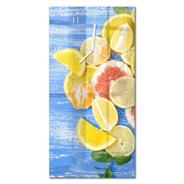 Ceas de sticlă pe perete vertical Fructe