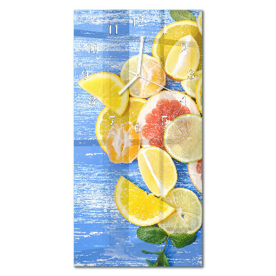 Ceas de sticlă pe perete vertical Fructe