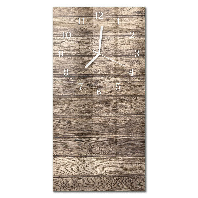 Ceas de sticlă pe perete vertical Lemn