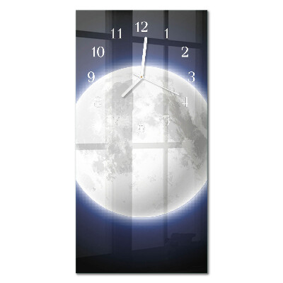Ceas de sticlă pe perete vertical Lună