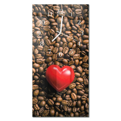 Ceas de sticlă pe perete vertical boabe de cafea