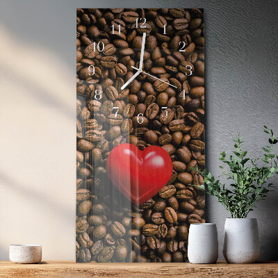 Ceas de sticlă pe perete vertical boabe de cafea