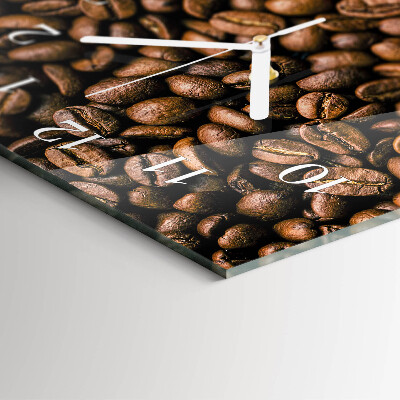Ceas de sticlă pe perete vertical boabe de cafea