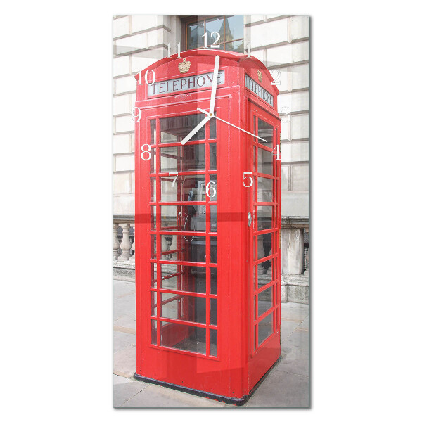 Ceas de sticlă pe perete vertical Telefon public