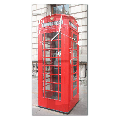 Ceas de sticlă pe perete vertical Telefon public
